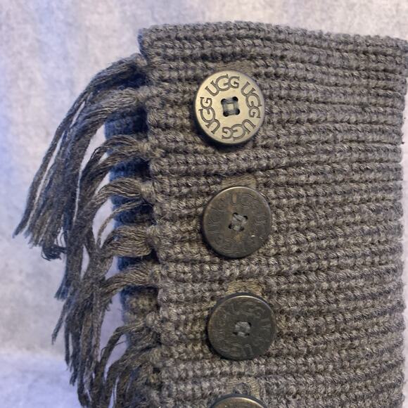 Ugg Australia Cardy Classic Knit Sweater Boots, Gray Knee High Women's 6 Buttons - Picture 5 of 10